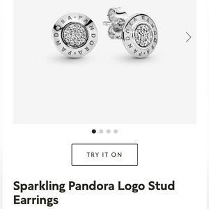 Pandora Sparkling Logo Earrings